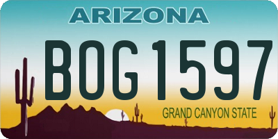 AZ license plate BOG1597