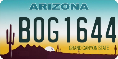 AZ license plate BOG1644