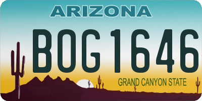 AZ license plate BOG1646