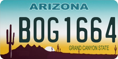 AZ license plate BOG1664