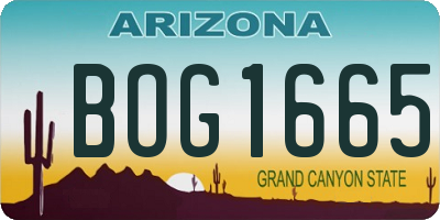 AZ license plate BOG1665