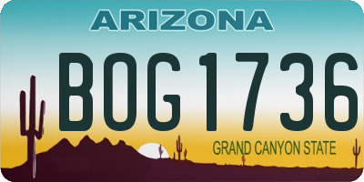 AZ license plate BOG1736