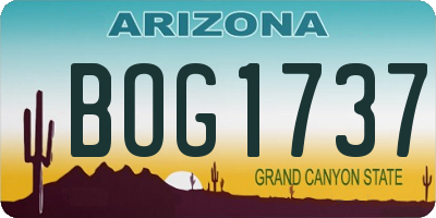 AZ license plate BOG1737