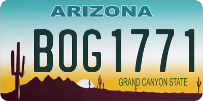 AZ license plate BOG1771