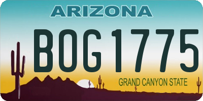 AZ license plate BOG1775