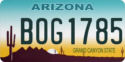 AZ license plate BOG1785
