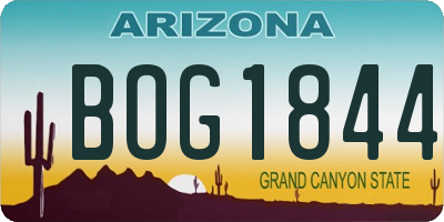 AZ license plate BOG1844