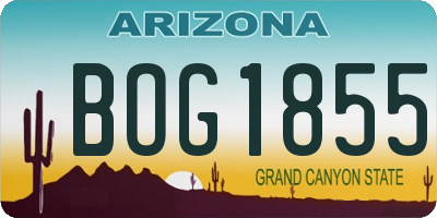 AZ license plate BOG1855