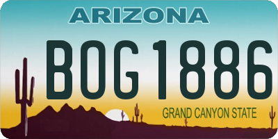 AZ license plate BOG1886