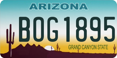 AZ license plate BOG1895