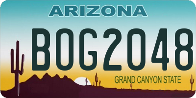 AZ license plate BOG2048