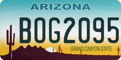 AZ license plate BOG2095