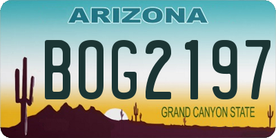 AZ license plate BOG2197