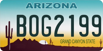 AZ license plate BOG2199