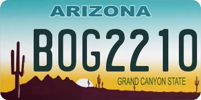 AZ license plate BOG2210