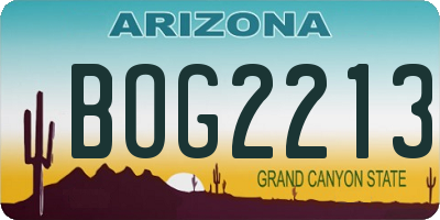 AZ license plate BOG2213