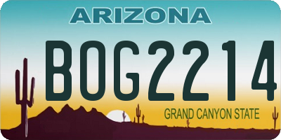 AZ license plate BOG2214
