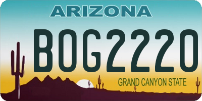 AZ license plate BOG2220