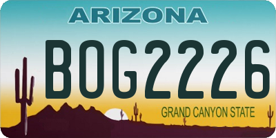 AZ license plate BOG2226