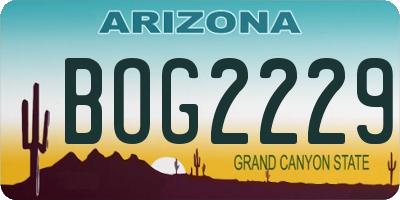 AZ license plate BOG2229