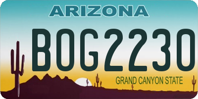 AZ license plate BOG2230