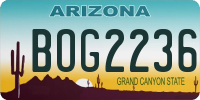 AZ license plate BOG2236