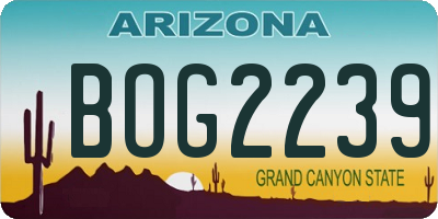 AZ license plate BOG2239