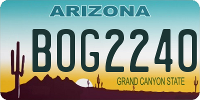 AZ license plate BOG2240
