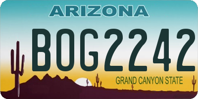 AZ license plate BOG2242