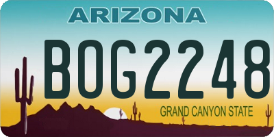 AZ license plate BOG2248