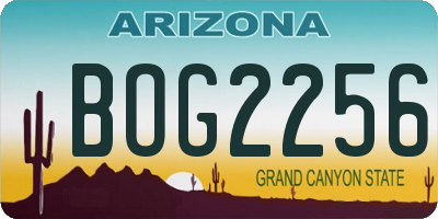 AZ license plate BOG2256