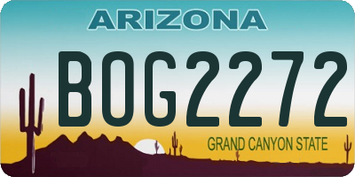 AZ license plate BOG2272