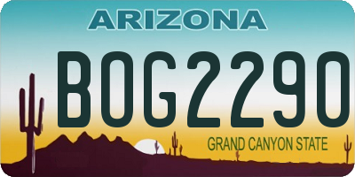 AZ license plate BOG2290