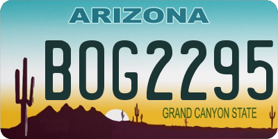 AZ license plate BOG2295