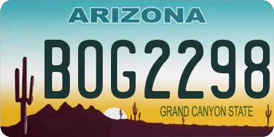 AZ license plate BOG2298