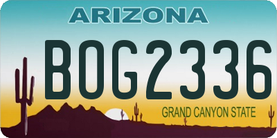 AZ license plate BOG2336