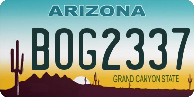 AZ license plate BOG2337