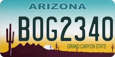AZ license plate BOG2340