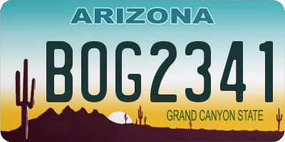 AZ license plate BOG2341