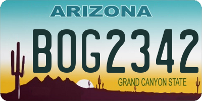 AZ license plate BOG2342