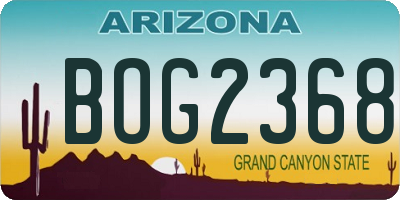 AZ license plate BOG2368