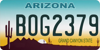 AZ license plate BOG2379
