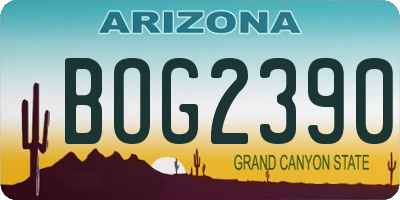 AZ license plate BOG2390