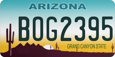 AZ license plate BOG2395
