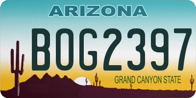AZ license plate BOG2397