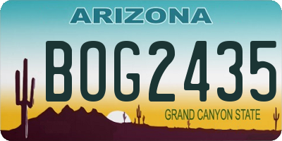 AZ license plate BOG2435
