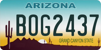 AZ license plate BOG2437