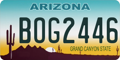 AZ license plate BOG2446
