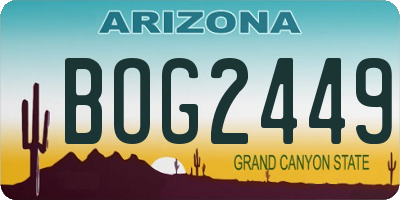AZ license plate BOG2449