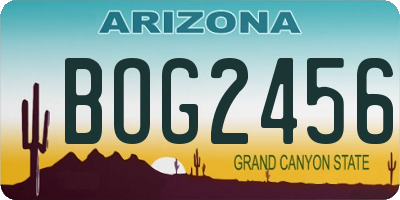 AZ license plate BOG2456